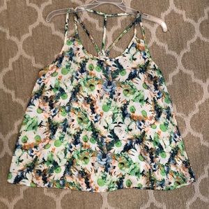 Soprano Watercolor floral Strappy Swing Tank, M.
